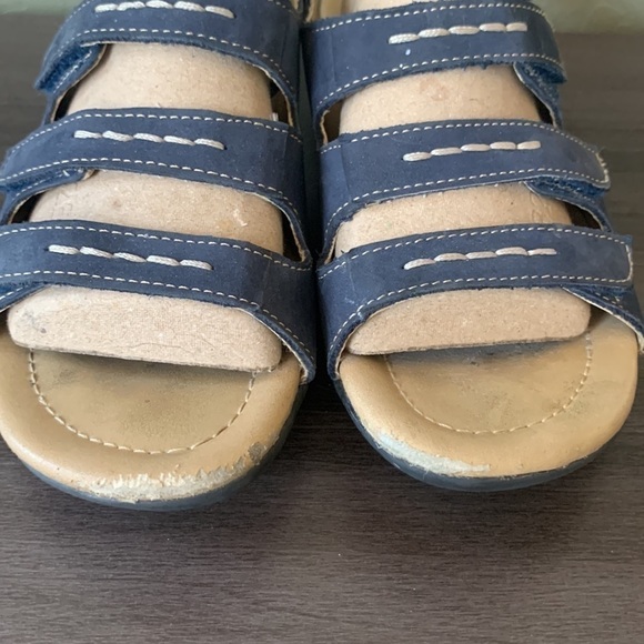 Easy Spirit Sadie Blue Suede Leather Cross Straps Comfort Sandal Size 6.5W - Picture 8 of 11